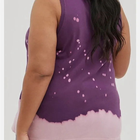 Torrid Cotton Slim Fit Purple Pink Tie Dye Slasher Tank Women Plus Size 2 - Picture 9 of 10